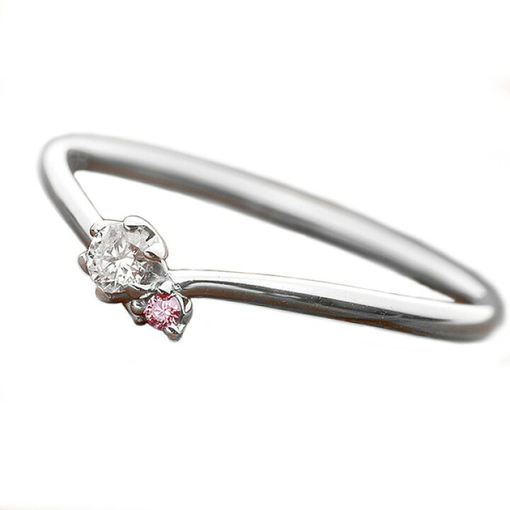 楽天市場】ダイヤモンド リング ダイヤ ピンクダイヤ 合計0.06ct 9号 