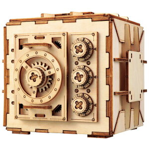 木製ダイヤル式金庫型貯金箱クラフトキット