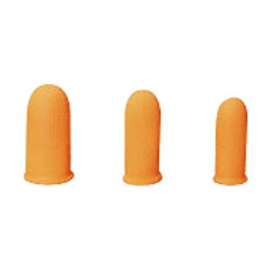 〔まとめ〕 TRUSCO指サックM オレンジ TYSO-M-10 1パック (10個) 〔×5セット〕 使い捨て手袋 使いきり手袋