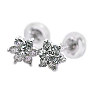 �_�C�������h �s�A�X 0.3ct K18 �z���C�g�S�[���h 0.3�J���b�g �� �t�����[���`�[�t �s�A�X �ӕʃJ�[�h�t��