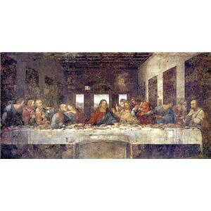 世界の名画シリーズ、プリハード複製画 レオナルド・ダ・ヴィンチ作 「最後の晩餐」(修復後)額縁付【代引不可】