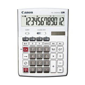 (まとめ)キヤノン 卓上電卓 HS-1250WUC12桁 3896C001 1台【×5セット】