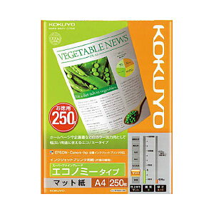 (まとめ) コクヨ インクジェットプリンタ用紙スーパーファイングレード エコノミータイプ A4 KJ-M18A4-250 1冊(250枚) 【×10セット】