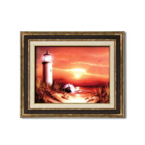 〔 額装品 〕 世界の名画 ダークブラウンアンティーク額 F6 アラン・ギアナ絵画額「グッドデイ」 フレーム 額縁 額