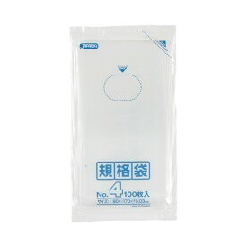 (まとめ) ジャパックス 規格袋 4号 ヨコ90×タテ170×厚み0.03mm K-04 1パック（100枚） 【×100セット】