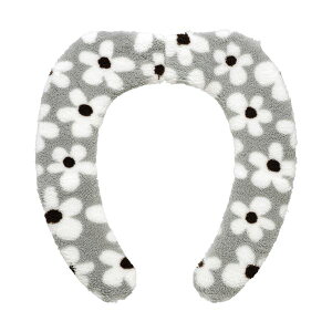 吸着式 便座カバー/トイレカバー 【デイジー グレー】 約幅9.5cm 吸着便座シート ぴたQ 〔お手洗い 御手洗 オフィス 店舗〕