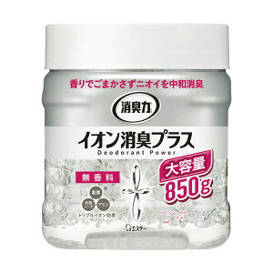 (まとめ)エステー 消臭力 クリアビーズイオン消臭プラス 無香料 大容量本体 850g 1個【×10セット】