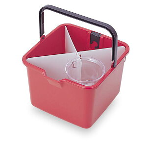 仕切付き バケツ エンジ バケツ容量:約9L 小物入:約600ml 掃除用品 清掃用品 生活雑貨 日用品