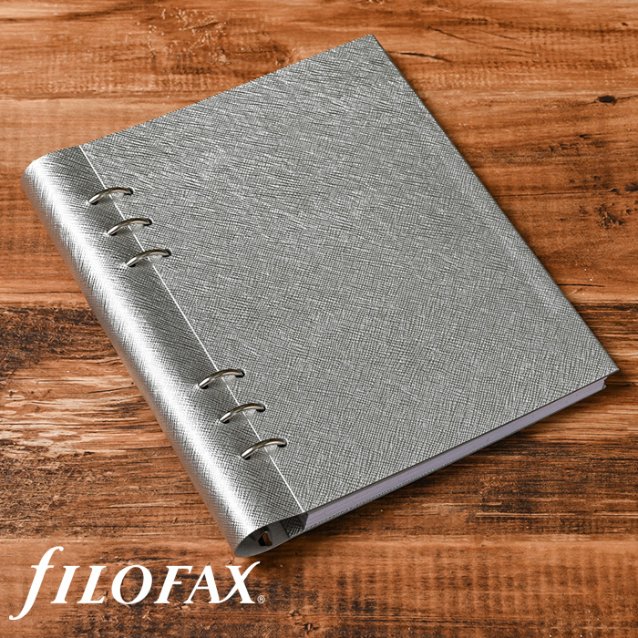 Filofax Filofax A5 Saffiano Metallic Silver Clipbook Twinpack 