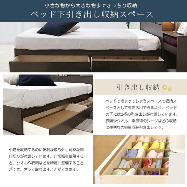 楽天市場】ベッド 日本製 ブラウン ダブル マットレスセット ポケット 