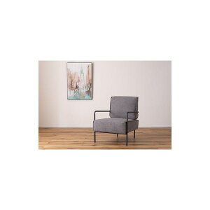 パーソナルチェア 約幅64cm グレー 肘付き スチール ラウンジチェア リビング インテリア家具 完成品