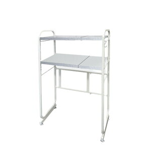 キッチン収納 約幅550〜900mm 2段 グランホワイト 日本製 ガルバリウム鋼板 伸縮式 キッチンペールラック LUGSJAPAN 組立品