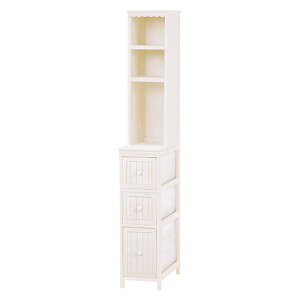 チェスト タンス 約幅25×奥行45×高さ160cm アンティークホワイト 木製 桐製 収納ラック 組立品 リビング 洗面所 脱衣所【代引不可】