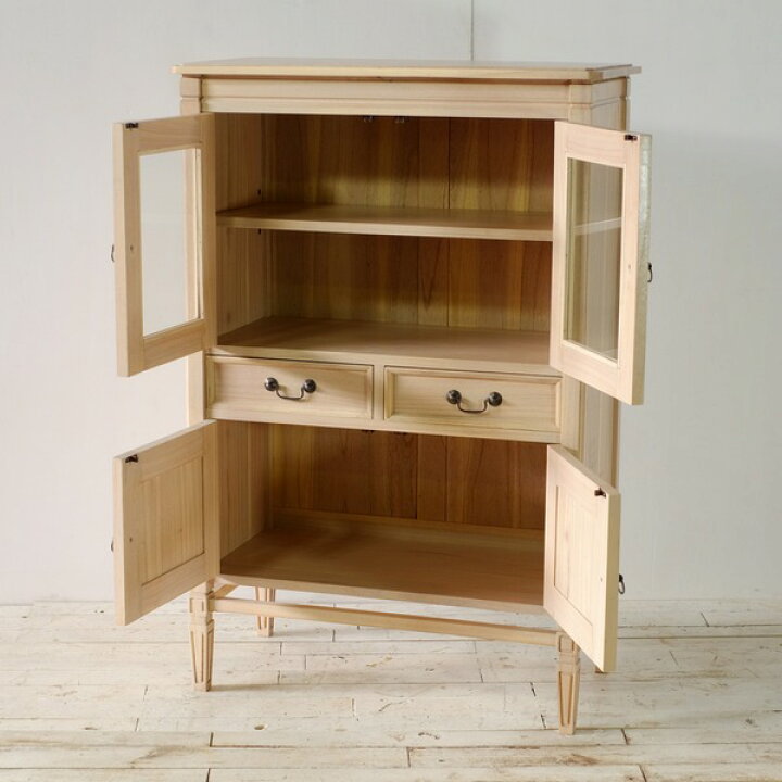 楽天市場】ハイ キャビネット 85×45×126cm 木製 ミンディ 無垢材 