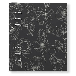 �t�@�C���t�@�b�N�X �V�X�e���蒠 �N���b�v�u�b�N �t���[���� A5�T�C�Y Filofax Clipbook Floral ����f�� �f�X�N�T�C�Y 6�� �����O�a25mm