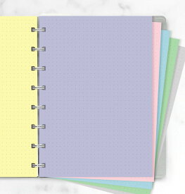ファイロファックス 詰め替え可能ノートブック リフィル A5サイズ ドット紙 パステルカラー Notebook filofax 152019