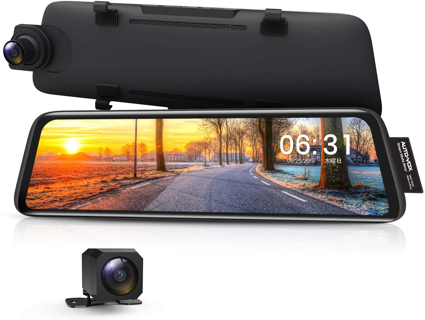 ドライブレコーダー 前後カメラ 前後1080P 右ハンドル仕様 ノイズ対策 デジタルインナーミラー 駐車監視 GPS タッチパネル 2分割画面  2重映像対策 光の反射対策 Sonyセンサー AUTO-VOX V5 | ALinks 楽天市場店