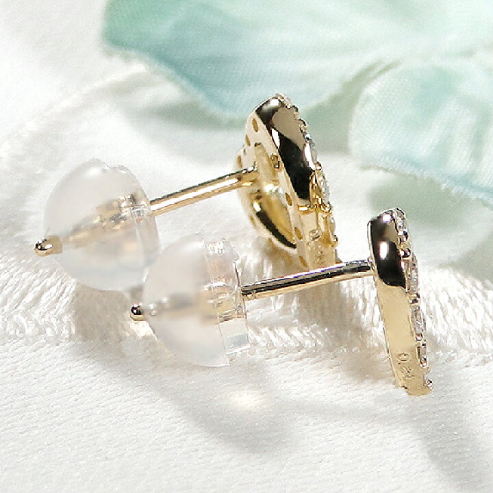 楽天市場】K18YG ハート ダイヤモンド ピアス【0.40ct】【送料無料  