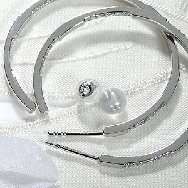 楽天市場】K18YG/WG【1.00ct】ダイヤモンド フープ ピアス【送料無料  