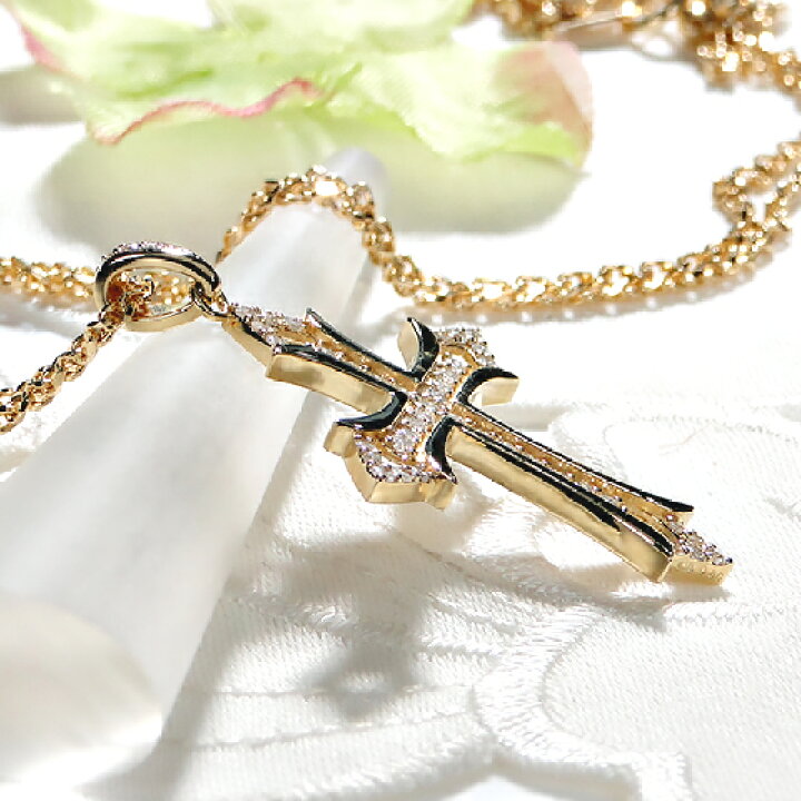 楽天市場】K18YG/WG メンズ 【0.50ct】ダイヤモンド クロス ペンダント 