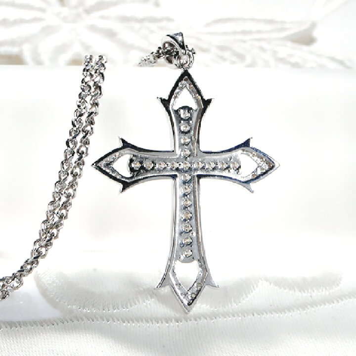 楽天市場】K18YG/WG メンズ 【0.50ct】ダイヤモンド クロス ペンダント  