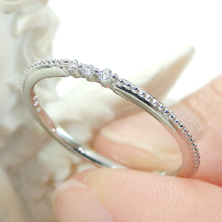 楽天市場】Pt900 ダイヤモンド 華奢 リング【0.02ct】【送料無料 