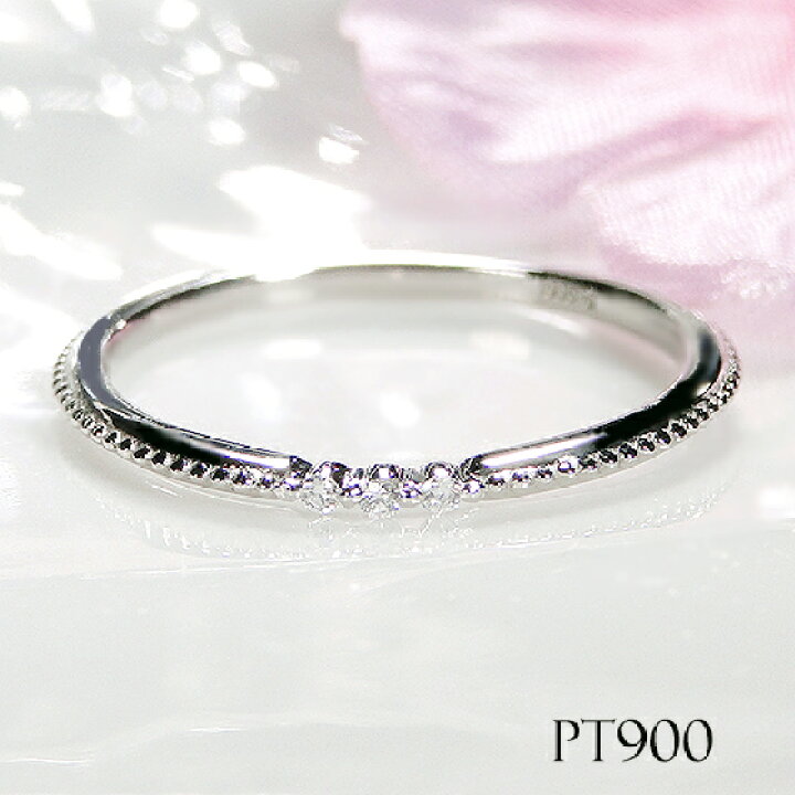 楽天市場】Pt900 ダイヤモンド 華奢 リング【0.02ct】【送料無料 