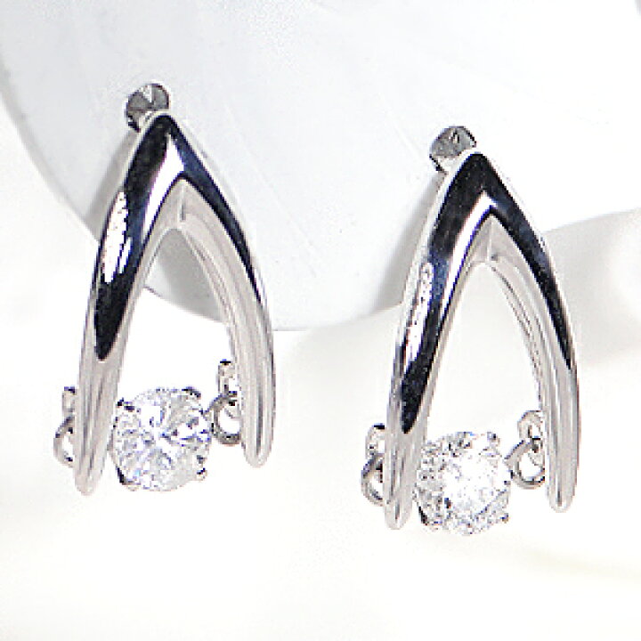 楽天市場】K18WG【0.24ct】ダイヤモンド ダンシング ストーン ピアス  