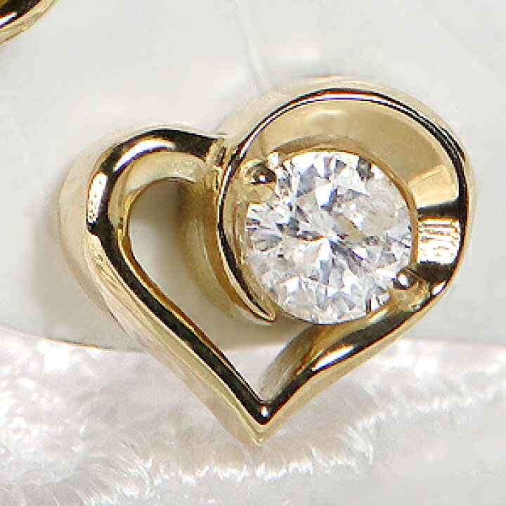 楽天市場】K18YG 0.2ct オープンハート ダイヤモンドピアス 18金 k18 