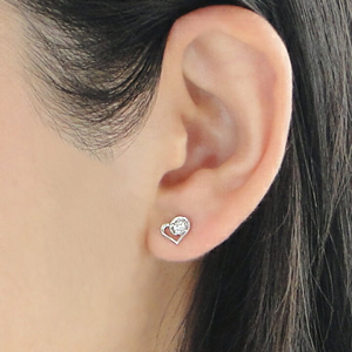 楽天市場】K18WG 0.2ct オープンハート ダイヤモンドピアス☆18金 k18 