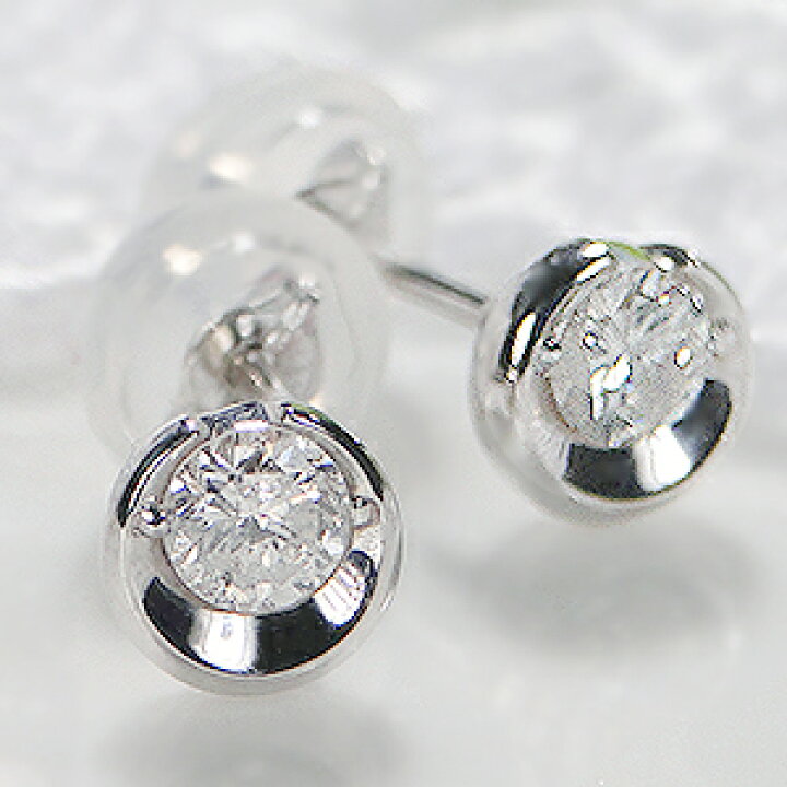 楽天市場】K18WG【0.2ct】クレセント モチーフ 一粒ダイヤモンド 