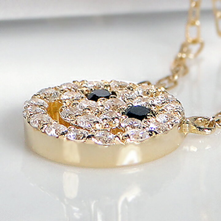 楽天市場】K18YG 【0.15ct】ダイヤモンド スマイル ペンダント18金  