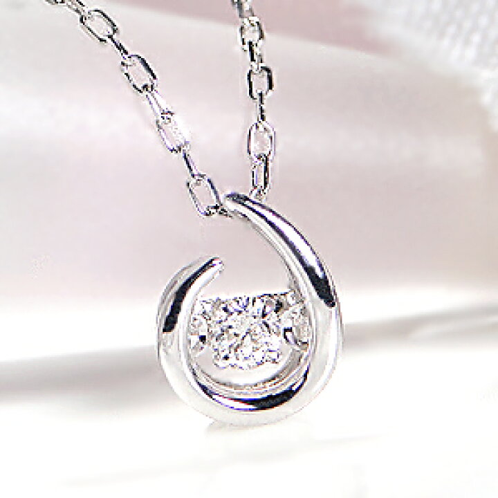 楽天市場】K18WG ダンシング ダイヤモンド ネックレス18金 18k  