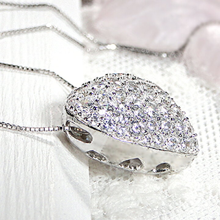 楽天市場】K18WG 【2.1ct】ダイヤモンド ハート ネックレス18金  