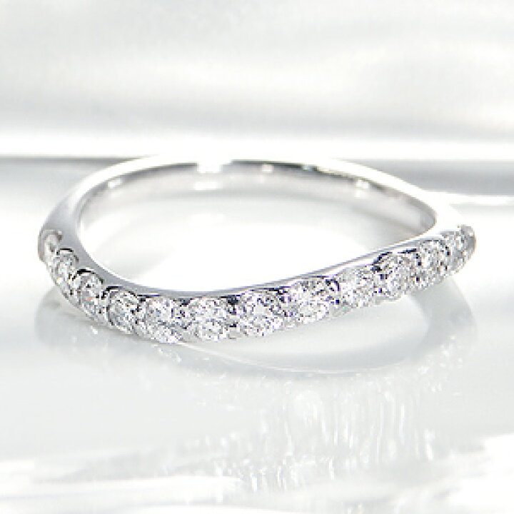 楽天市場】K18WG【0.50ct】ダイヤモンド ウェーブ ハーフ エタニティ 