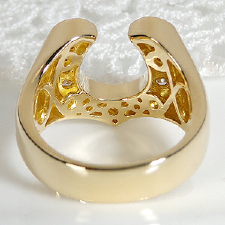 楽天市場】K18YG メンズ ダイヤモンド 0.5ct 馬蹄 リング【送料無料 