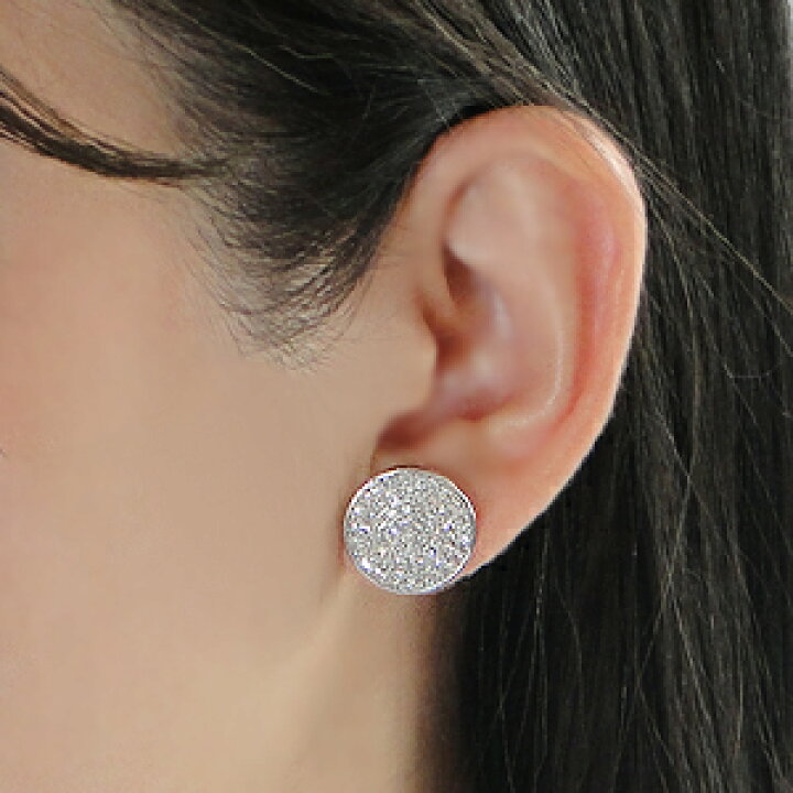 楽天市場】K18WG【2.0ct】ダイヤモンド パヴェ サークル ピアス  