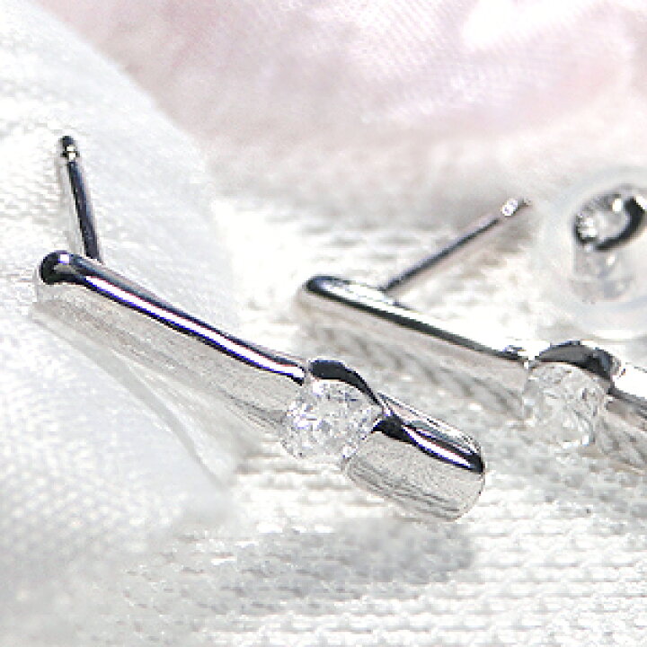 楽天市場】K18WG【0.2ct】ダイヤモンド スティックピアスダイヤ 