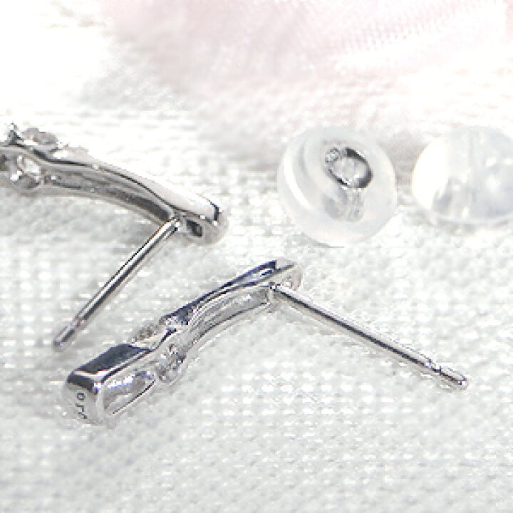 楽天市場】K18WG【0.2ct】ダイヤモンド スティックピアスダイヤ 