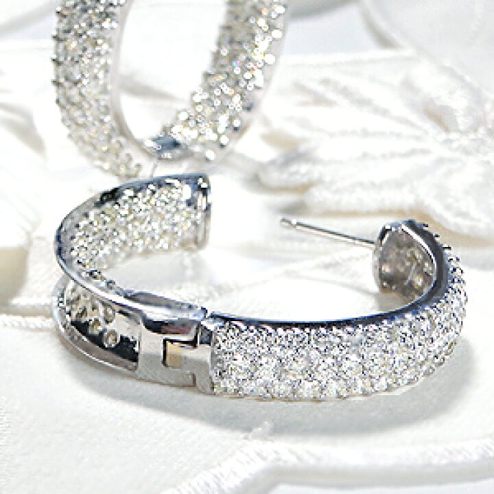 楽天市場】K18WG/YG【5.0ct】ダイヤモンド フープピアス豪華なピアス 