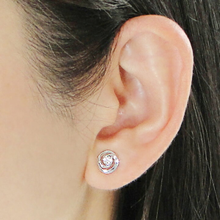 楽天市場】K18WG/YG【0.20ct】ローズモチーフ ダイヤモンド ピアス 