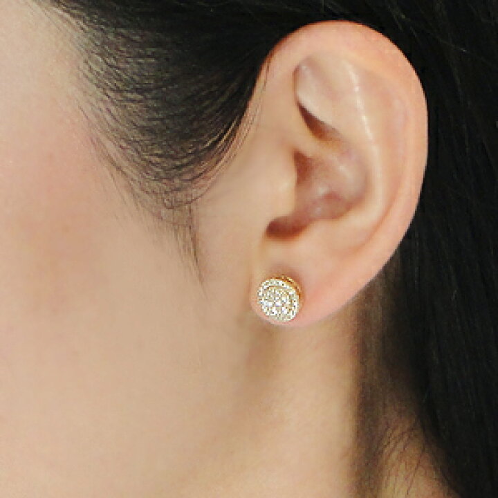 楽天市場】K18YG【0.6ct】ダイヤモンド ピアススタッドピアス 丸 