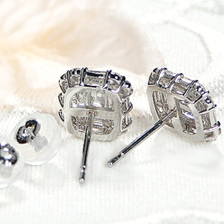 楽天市場】Pt900【0.6ct】バケットカット ダイヤモンド ピアス
