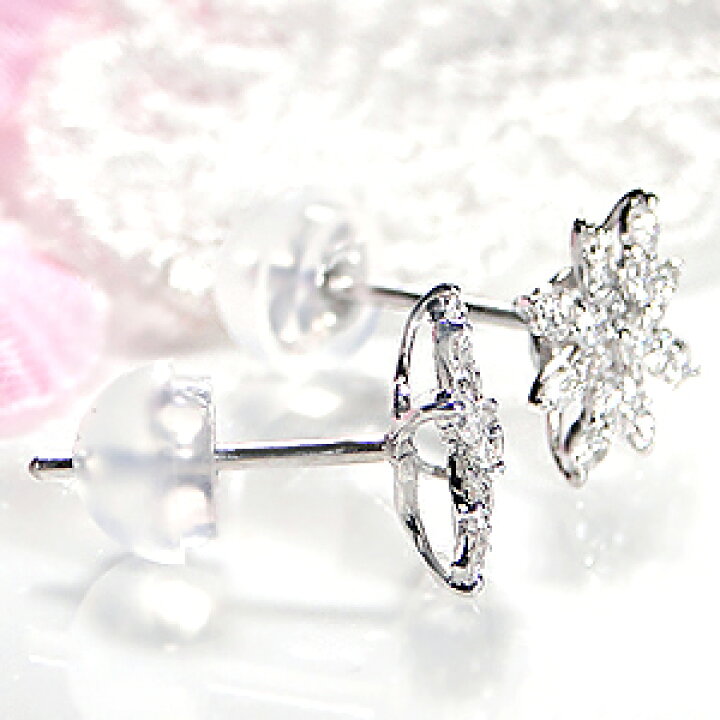 楽天市場】K18WG/YG【0.3ct】フラワーモチーフ ダイヤモンド ピアス  