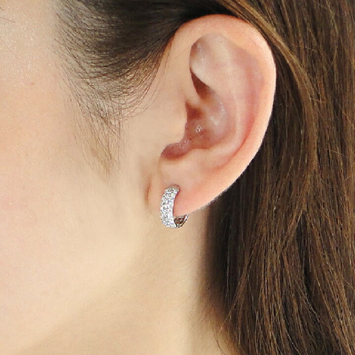 楽天市場】Pt900【0.50ct】ダイヤモンド フープ ピアスダイヤ ピアス 