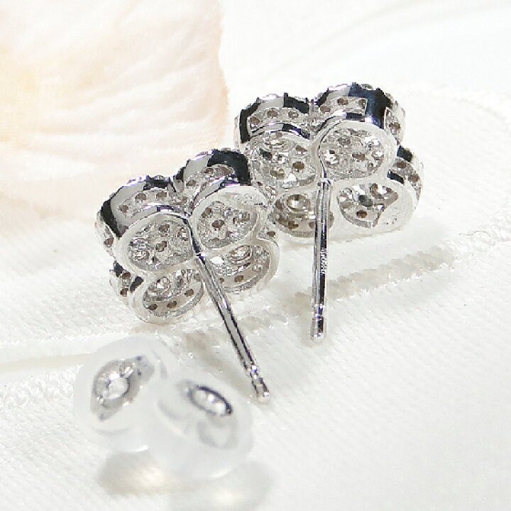 楽天市場】K18YG/WG【0.6ct】フラワーモチーフ ダイヤモンド ピアス 