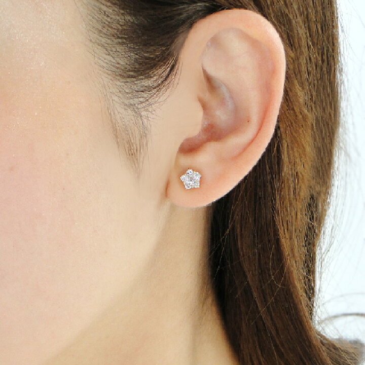 楽天市場】K18YG【0.50ct】フラワーモチーフ ダイヤモンド ピアス 