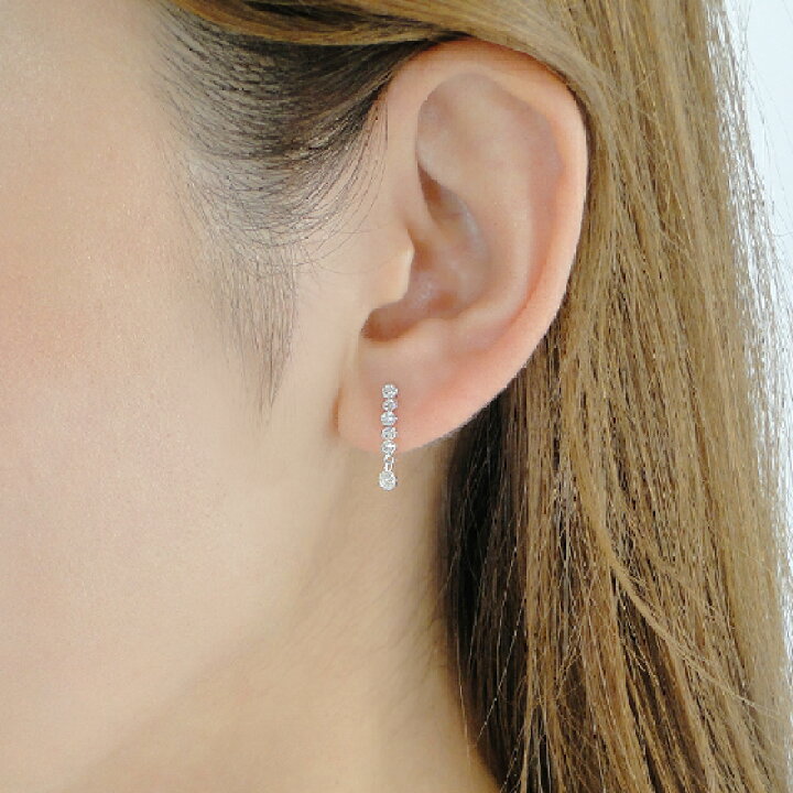 楽天市場】K18YG/WG【0.50ct】レーザーホール ダイヤモンド ピアス 