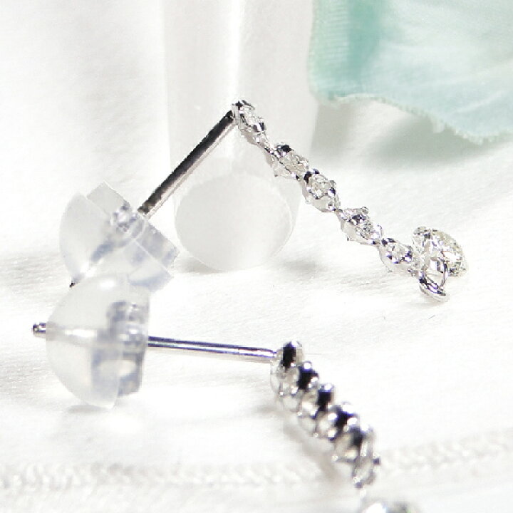 楽天市場】K18YG/WG【0.50ct】レーザーホール ダイヤモンド ピアス 