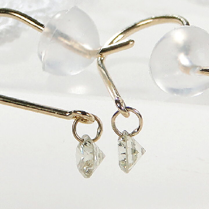 楽天市場】K18YG【0.14ct】レーザーホール ダイヤモンド ピアス代引 